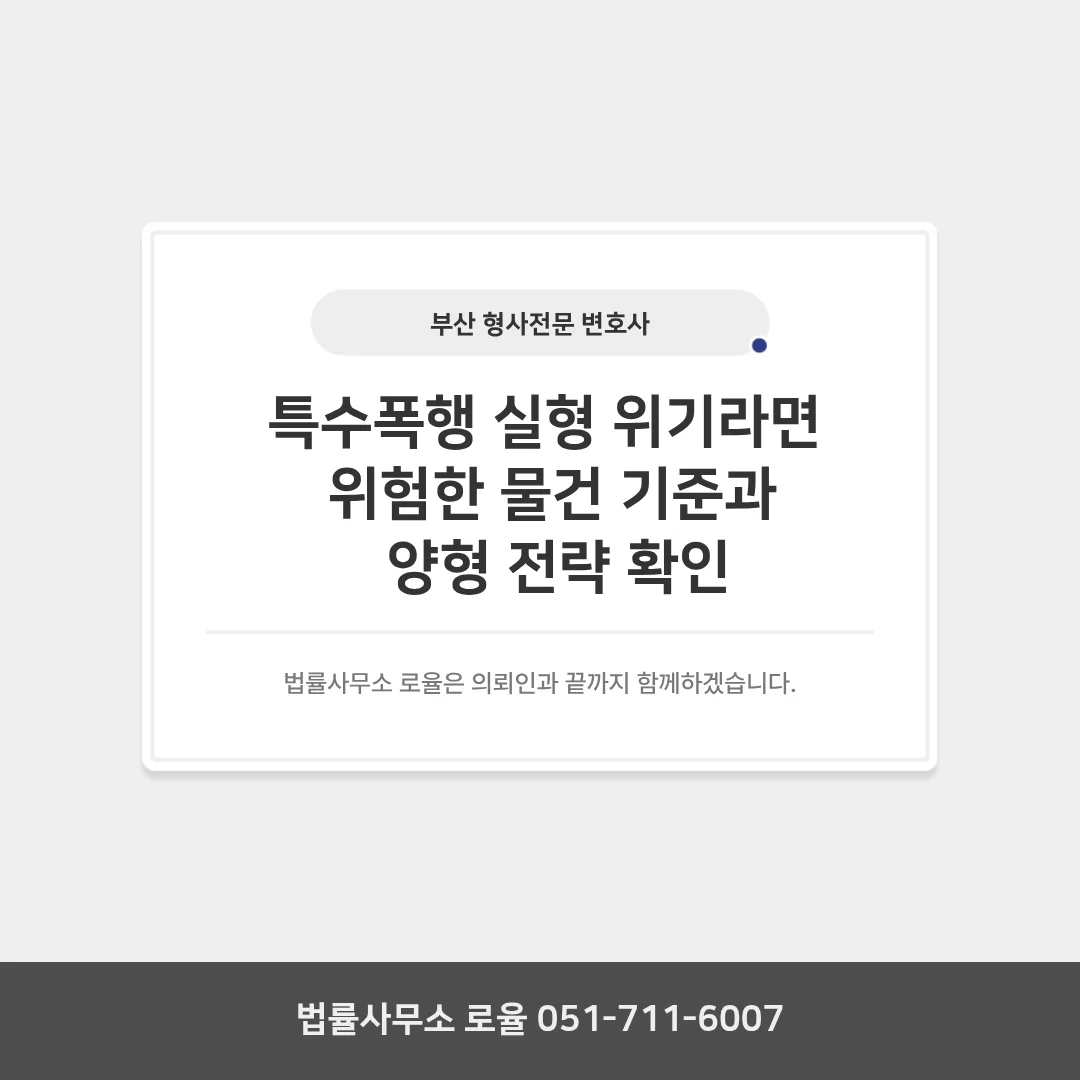 부산 형사 전문 변호사 특수폭행 실형 위기 대응 전략과 성립 요건 — 법률사무소 로율 형사 블로그